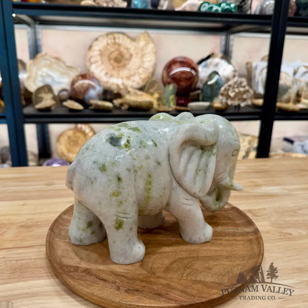 Hand-Carved Lantian Jade Elephant | 11.26lb - Sculpture