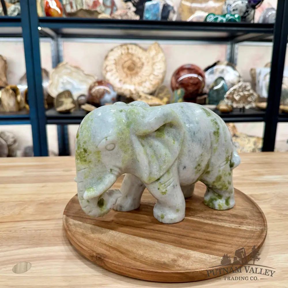 Hand-Carved Lantian Jade Elephant | 11.26lb - Sculpture