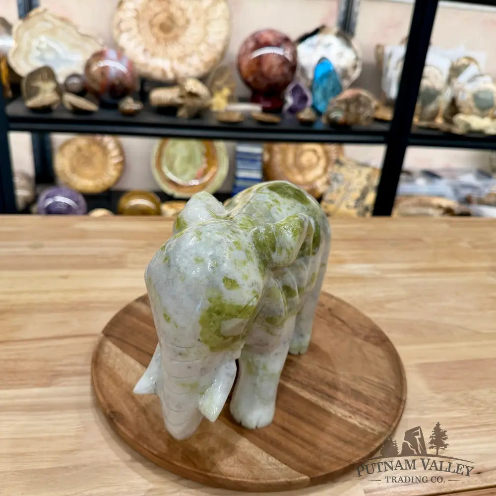 Hand-Carved Lantian Jade Elephant 11.56lb - Sculpture