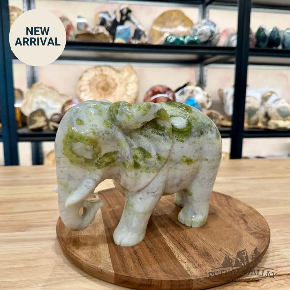 Hand-Carved Lantian Jade Elephant 11.56lb - Sculpture