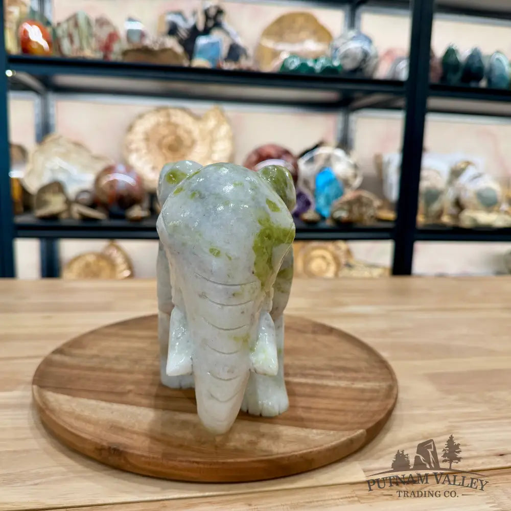 Hand-Carved Lantian Jade Elephant 11.56lb - Sculpture