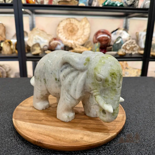 Hand-Carved Lantian Jade Elephant | 11.56lb - Sculpture