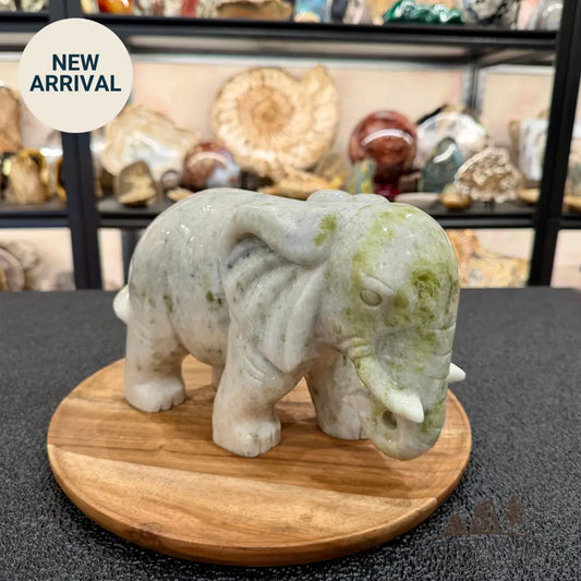 Hand-Carved Lantian Jade Elephant | 11.56lb - Sculpture
