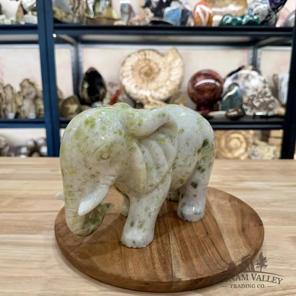 Hand-Carved Lantian Jade Elephant | 11.58lb - Sculpture