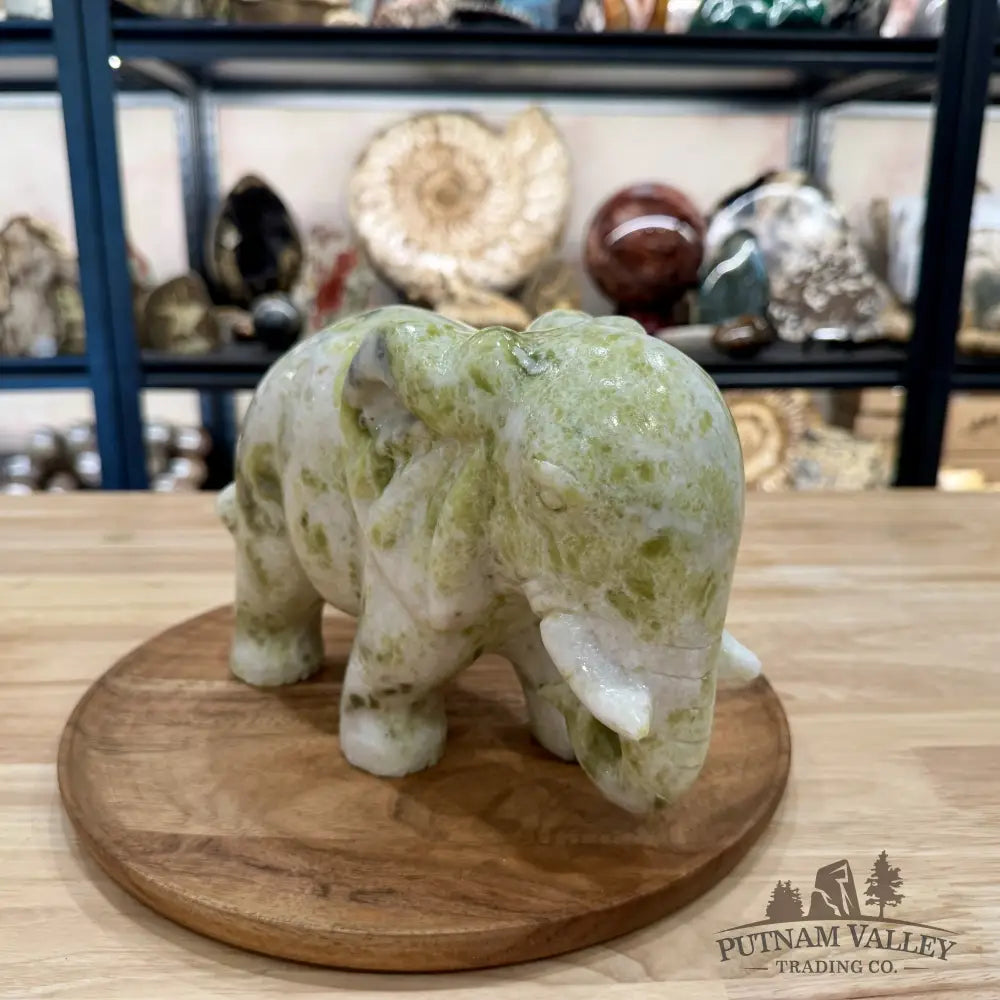 Hand-Carved Lantian Jade Elephant | 11.58lb - Sculpture
