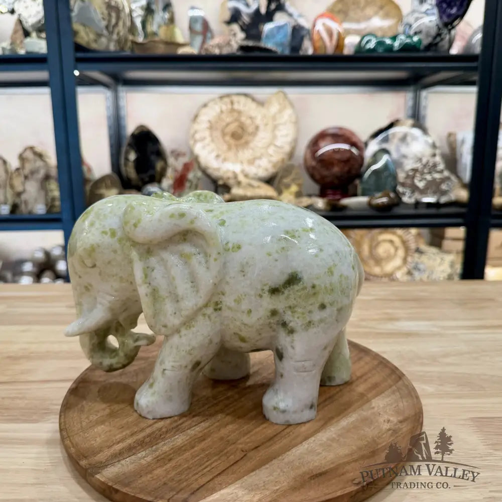 Hand-Carved Lantian Jade Elephant | 11.58lb - Sculpture