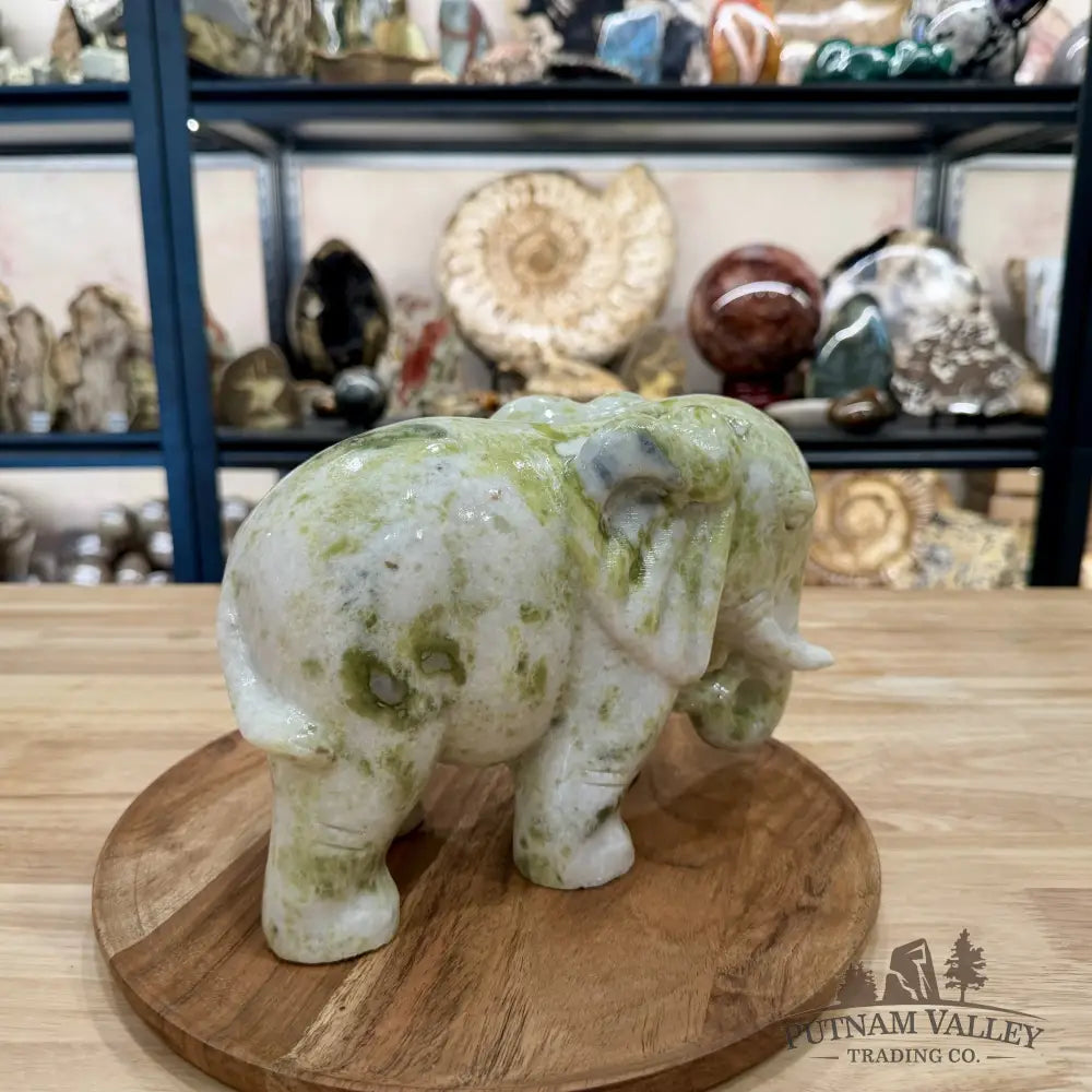Hand-Carved Lantian Jade Elephant | 11.58lb - Sculpture