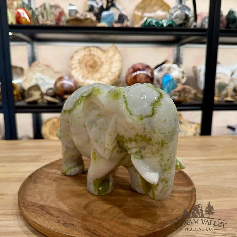 Hand-Carved Lantian Jade Elephant | 12.78lb - Sculpture