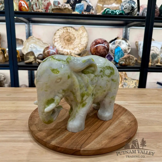 Hand-Carved Lantian Jade Elephant | 12.78lb - Sculpture