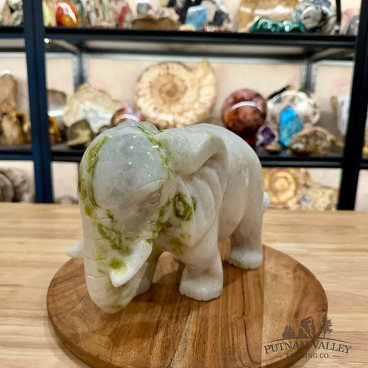 Hand-Carved Lantian Jade Elephant | 13.02lb - Sculpture