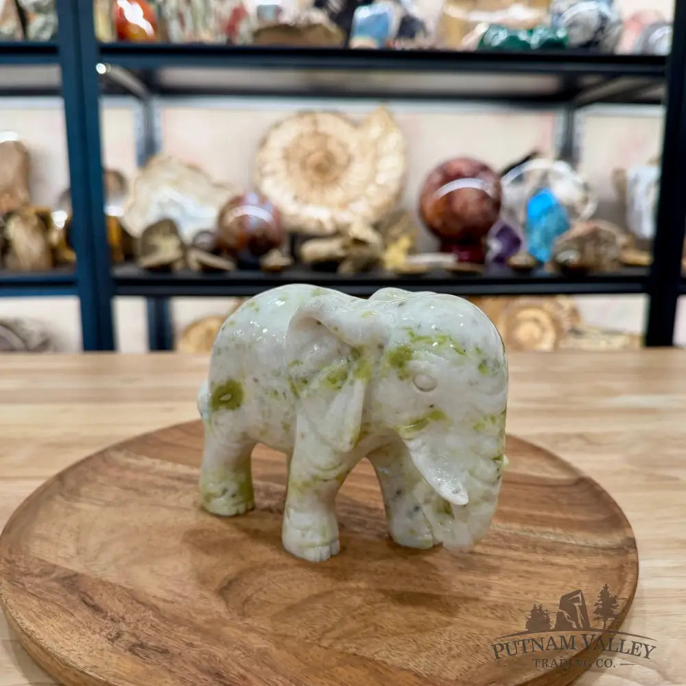 Hand-Carved Lantian Jade Elephant | 2.88lb - Sculpture