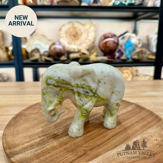 Hand-Carved Lantian Jade Elephant | 2.88lb - Sculpture