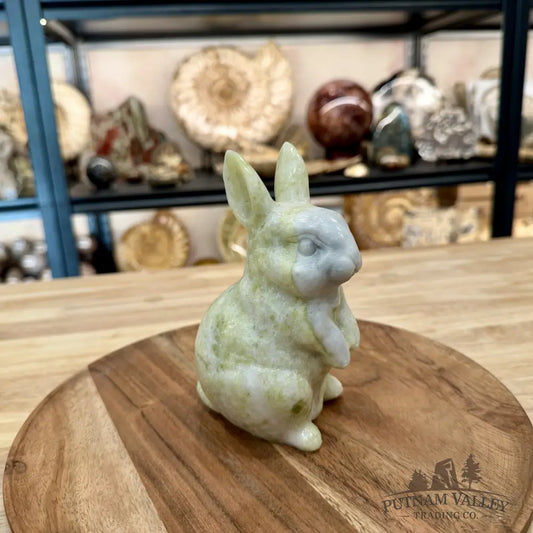 Hand-Carved Lantian Jade Rabbit 3 - Sculpture