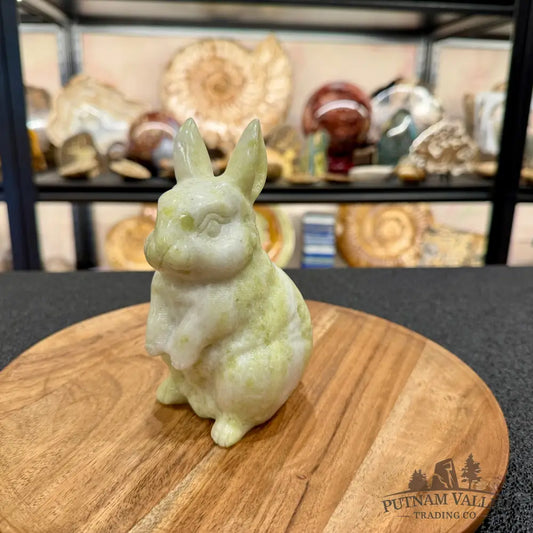 Hand-Carved Lantian Jade Rabbit - Sculpture