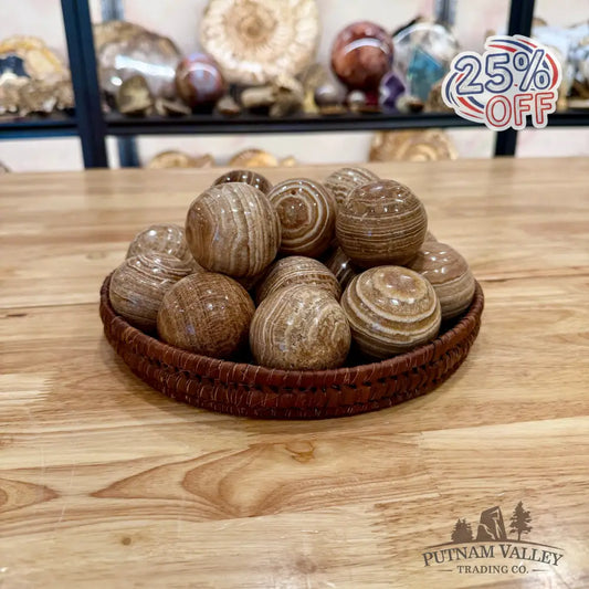 Brown Banded Aragonite Spheres Sphere