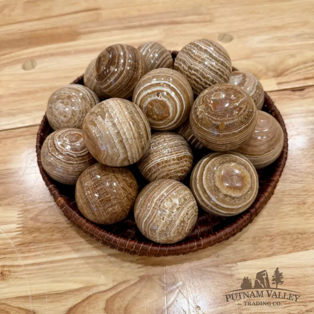 Brown Banded Aragonite Spheres Sphere