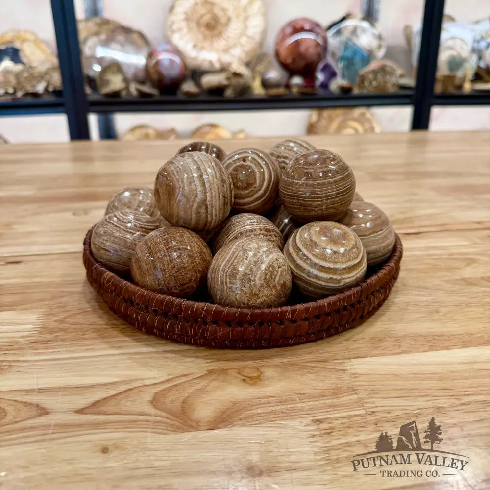 Brown Banded Aragonite Spheres Sphere