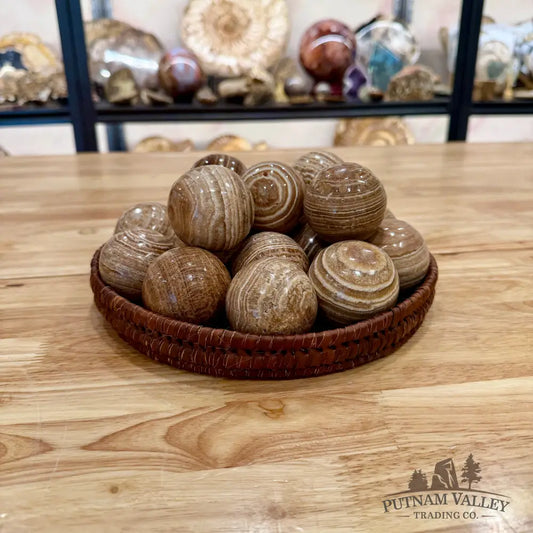 Brown Banded Aragonite Spheres Sphere