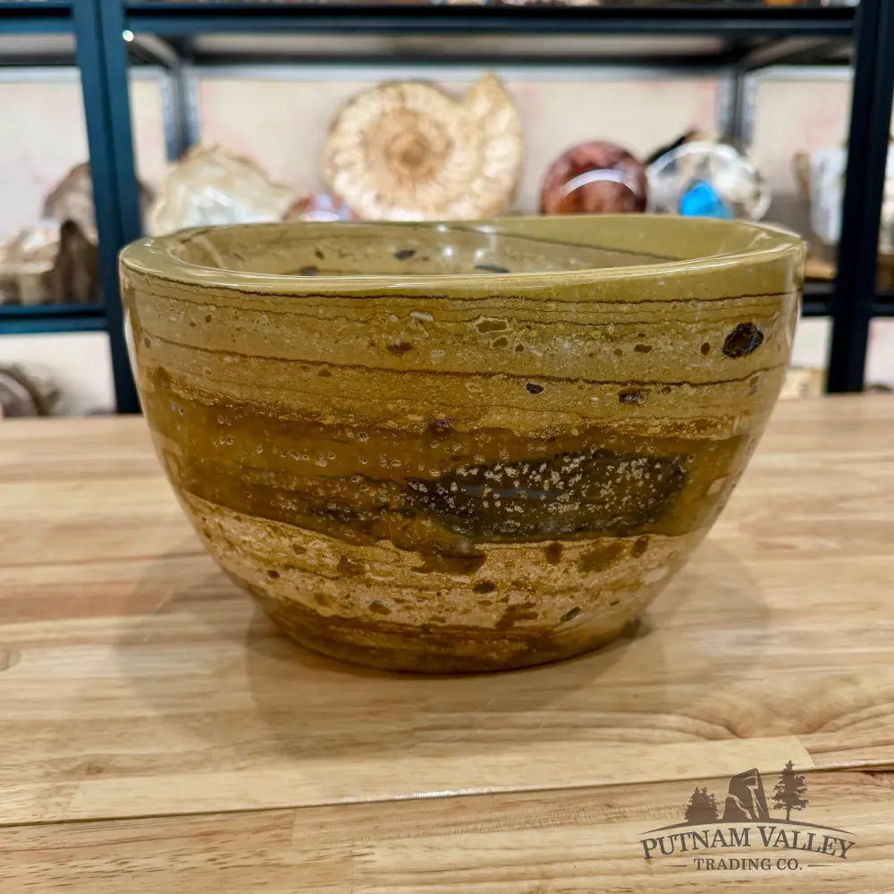 Hand-Carved Ocean Jasper Bowl 10.5’’ | 25.94 lbs - Bowl