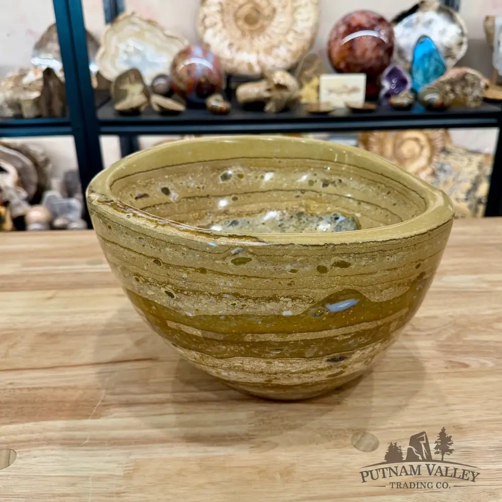 Hand-Carved Ocean Jasper Bowl 10.5’’ | 25.94 lbs - Bowl