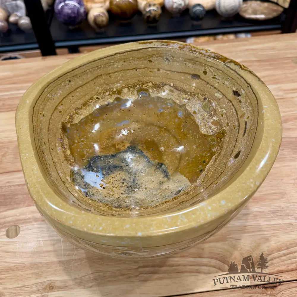Hand-Carved Ocean Jasper Bowl 10.5’’ | 25.94 lbs - Bowl