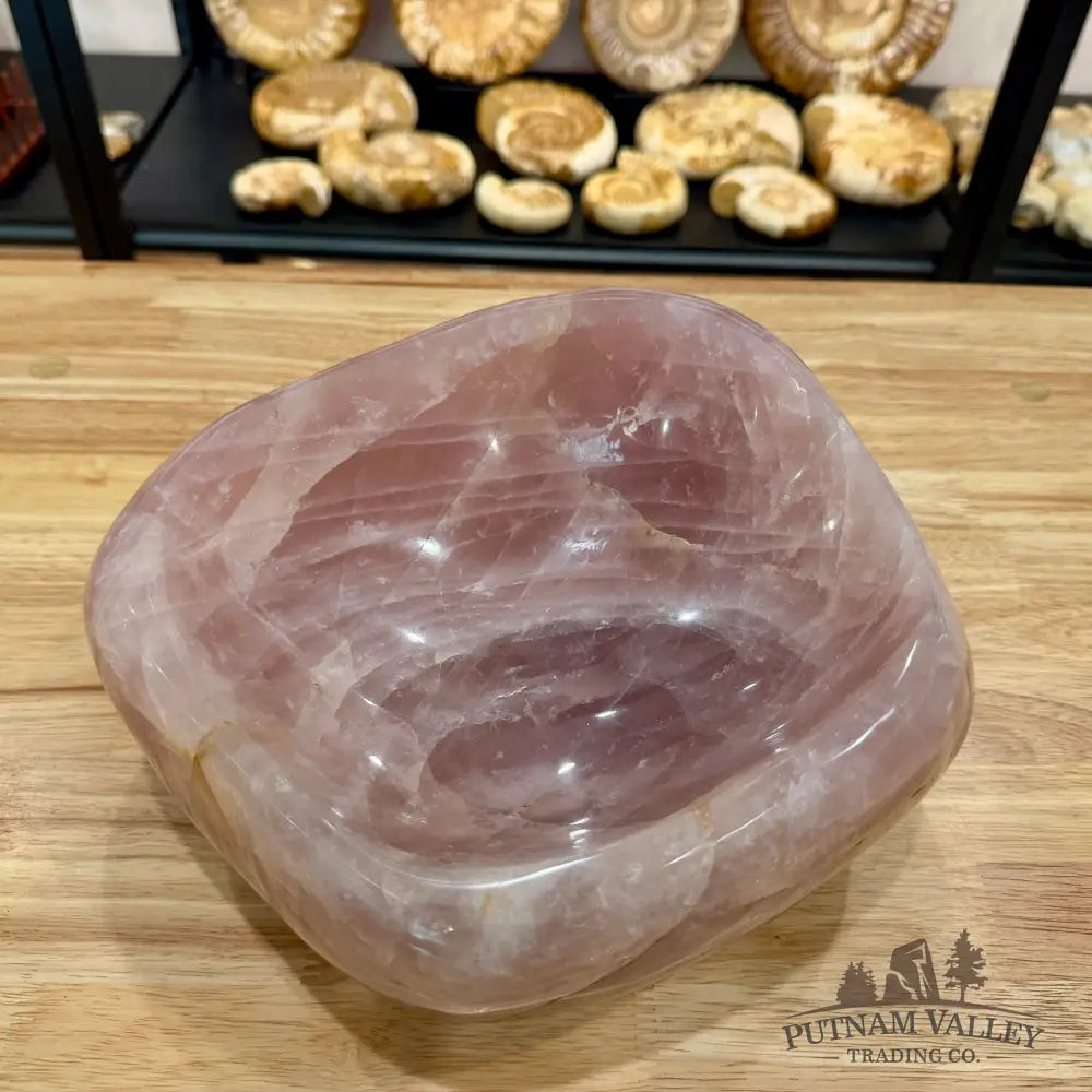 Handcrafted Brazilian Rose Quartz Bowl Bowl