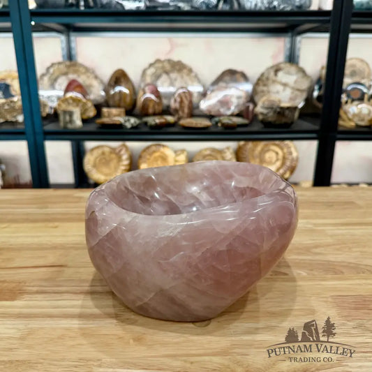 Handcrafted Brazilian Rose Quartz Bowl Bowl