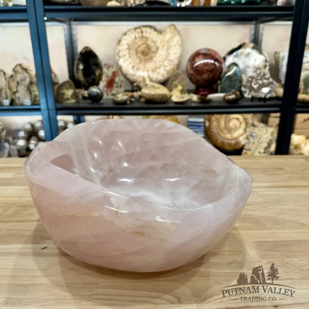 Handcrafted Brazilian Rose Quartz Statement Bowl 14.25’’ - Bowl