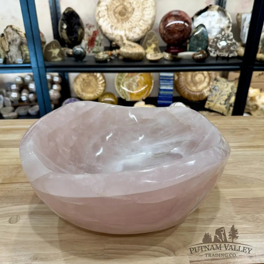 Handcrafted Brazilian Rose Quartz Statement Bowl 14.25’’ - Bowl