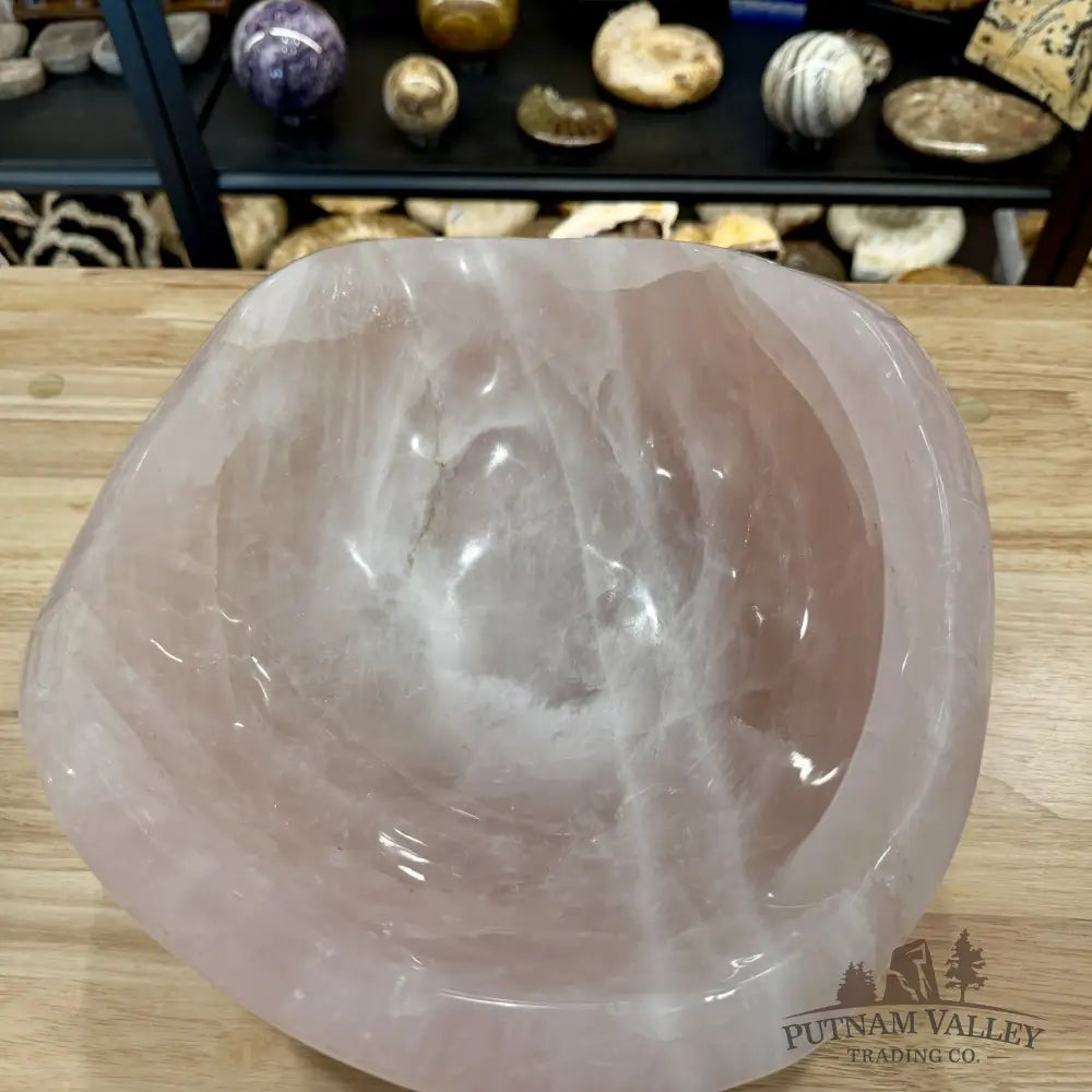 Handcrafted Brazilian Rose Quartz Statement Bowl 14.25’’ - Bowl