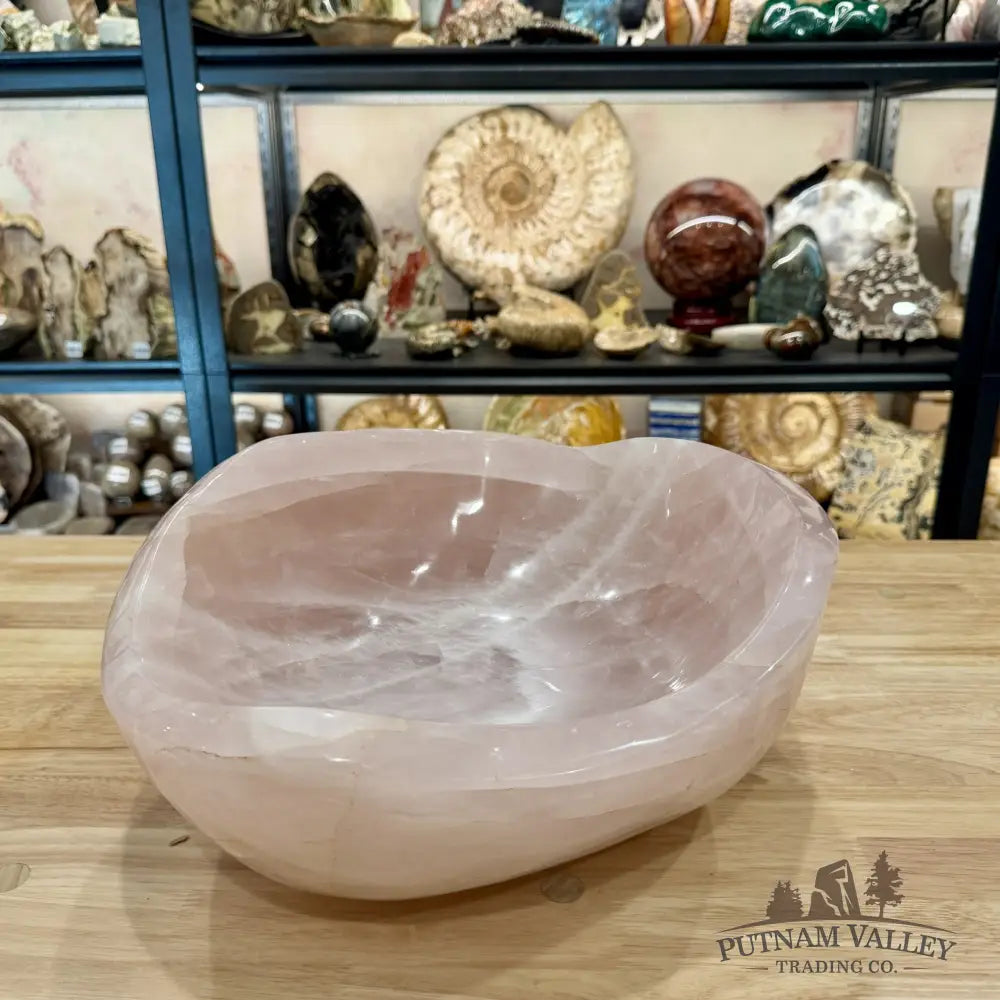 Handcrafted Brazilian Rose Quartz Statement Bowl 14.25’’ - Bowl