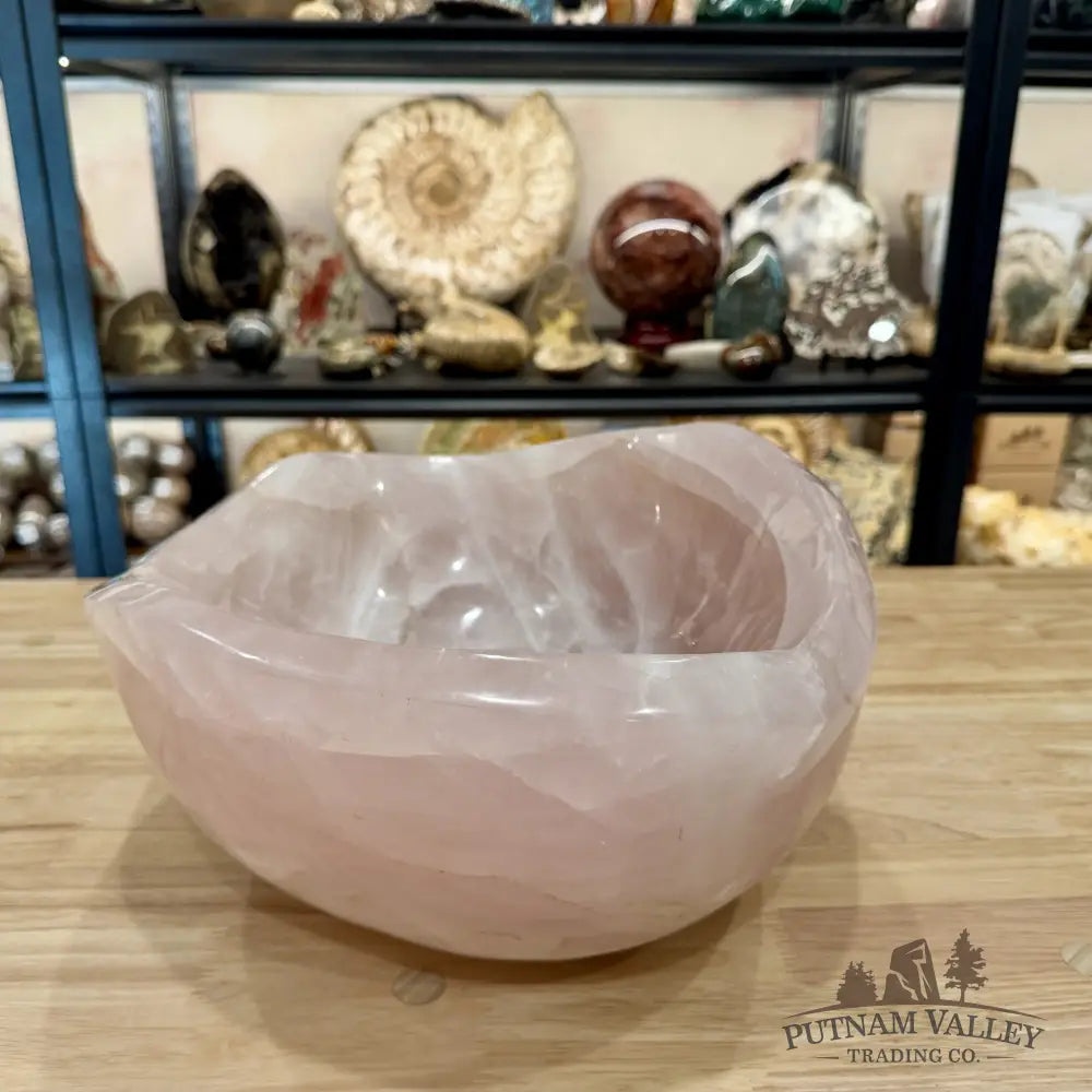 Handcrafted Brazilian Rose Quartz Statement Bowl 14.25’’ - Bowl