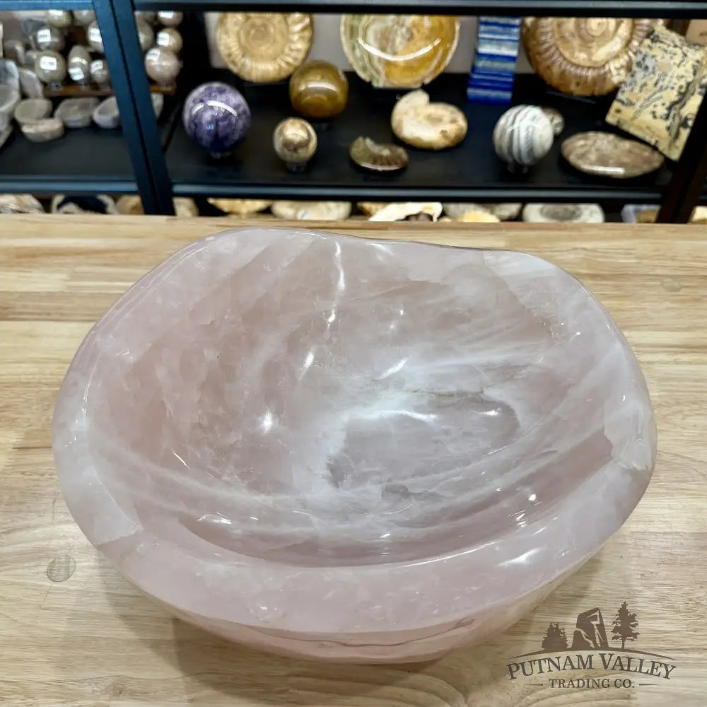 Handcrafted Brazilian Rose Quartz Statement Bowl 14.25’’ - Bowl