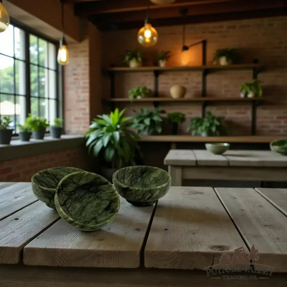 Handcrafted Dendritic Serpentine Bowls 3" - Putnam Valley Trading Co.