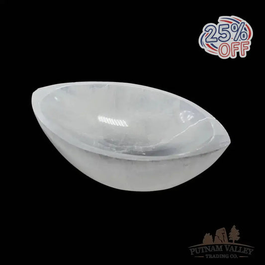 Handcrafted Eye Shaped Selenite Bowl - Putnam Valley Trading Co.