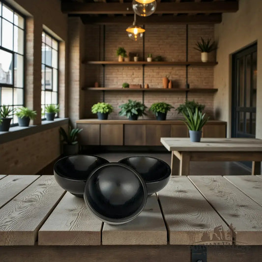 Handcrafted Jet Black Obsidian Bowls 2.6’’ Bowl