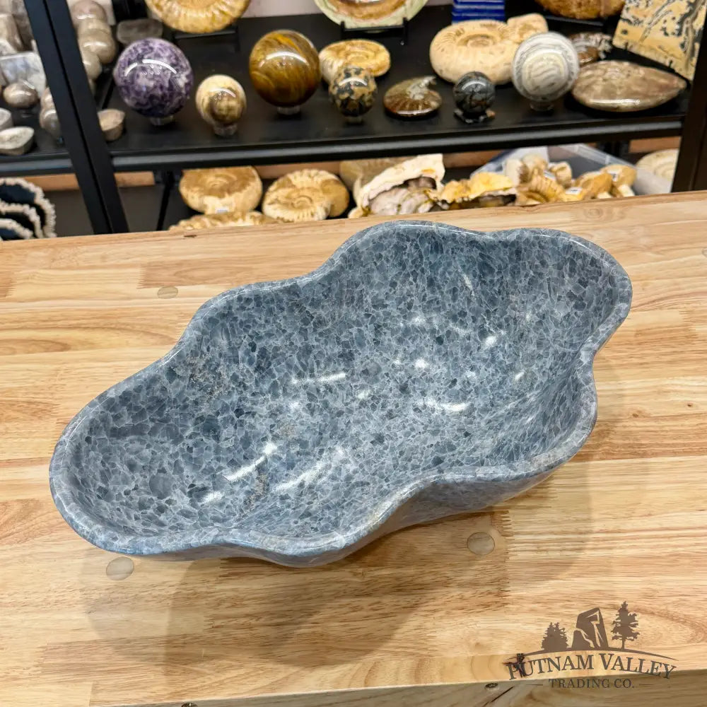 Handcrafted Mexican Blue Calcite Bowl 16.75’’ - Bowl