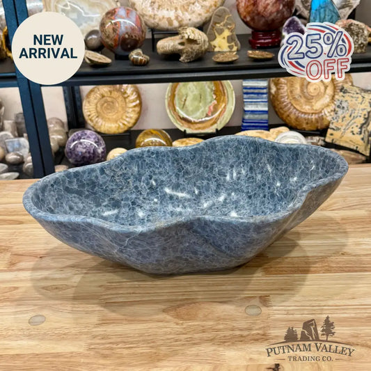 Handcrafted Mexican Blue Calcite Bowl 16.75’’ - Bowl