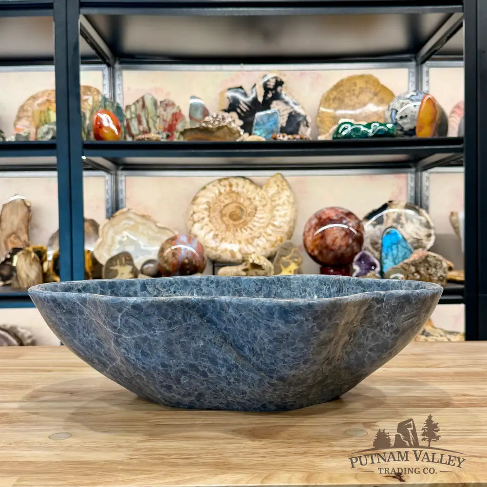 Handcrafted Mexican Blue Calcite Bowl 16.75’’ - Bowl