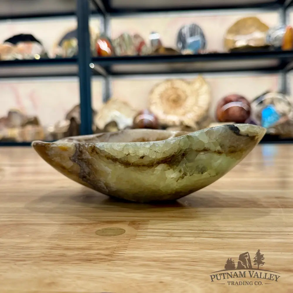 Handcrafted Mexican Pistachio Onyx Bowl 8.35’’ - Bowl