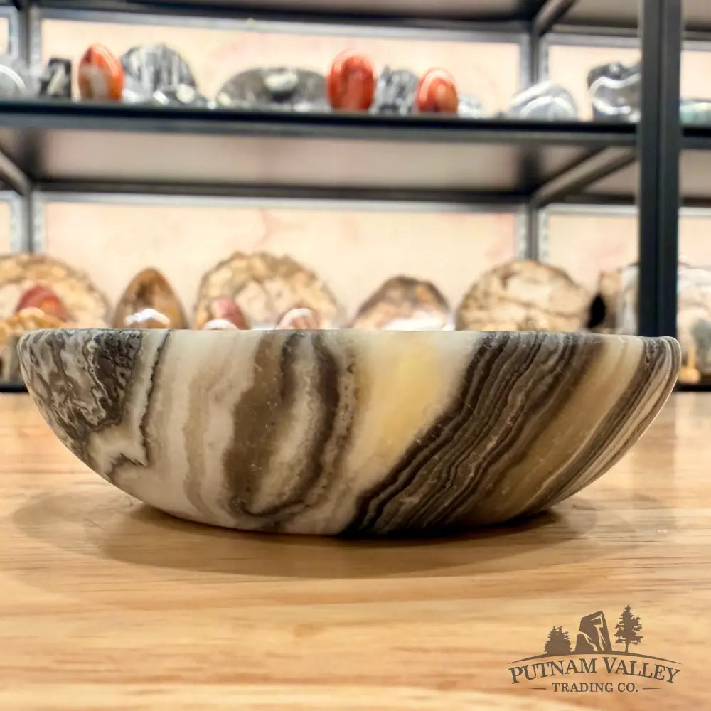Handcrafted Mexican Zebra Onyx Dish 3.84’’ Plate