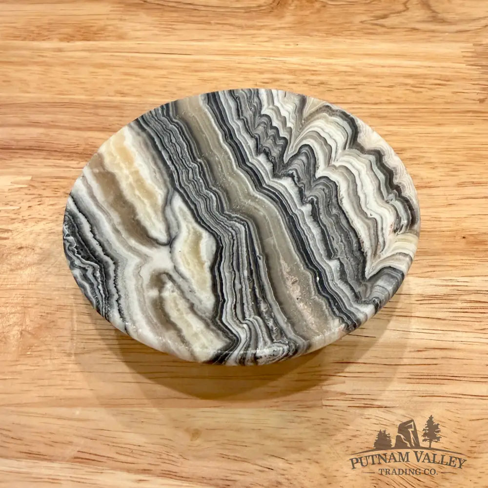 Handcrafted Mexican Zebra Onyx Dish 3.89’’ Plate
