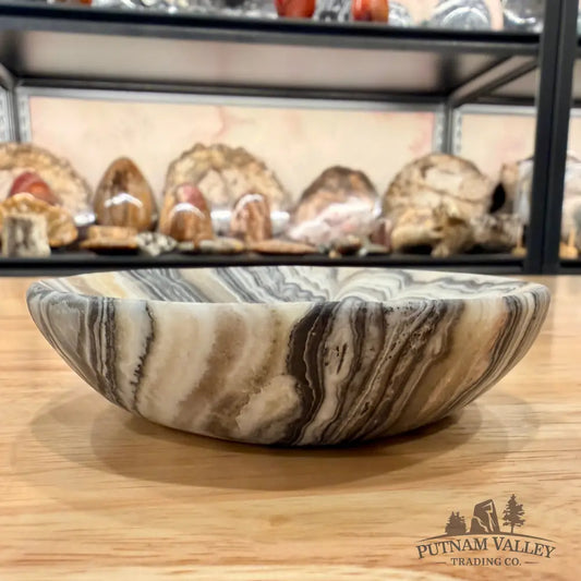 Handcrafted Mexican Zebra Onyx Dish 3.89’’ Plate