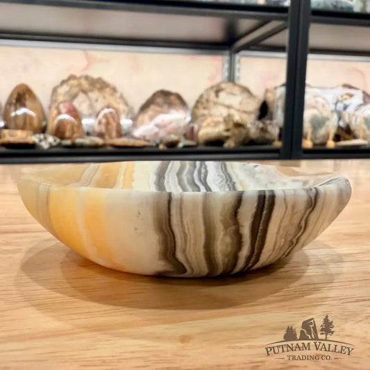 Handcrafted Mexican Zebra Onyx Dish 3.9’’ Plate