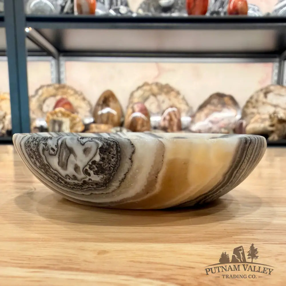 Handcrafted Mexican Zebra Onyx Dish 3.91’’ Plate