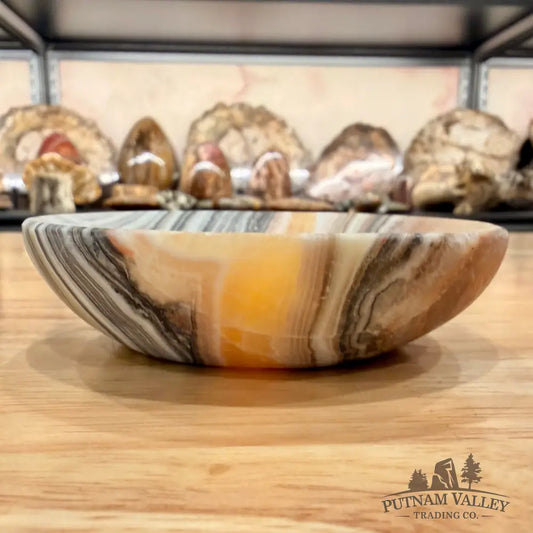 Handcrafted Mexican Zebra Onyx Dish 3.94’’ Plate