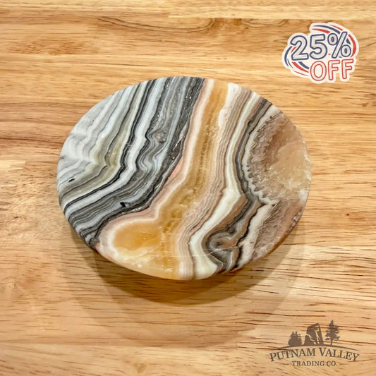 Handcrafted Mexican Zebra Onyx Dish 3.94’’ Plate