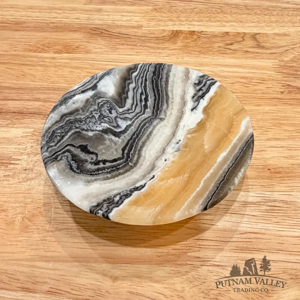 Handcrafted Mexican Zebra Onyx Dish 4.43’’ Plate