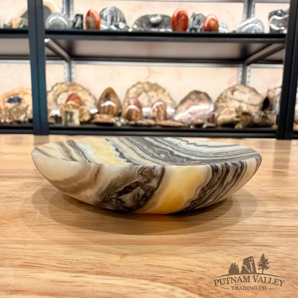 Handcrafted Mexican Zebra Onyx Dish 4.72’’ Plate