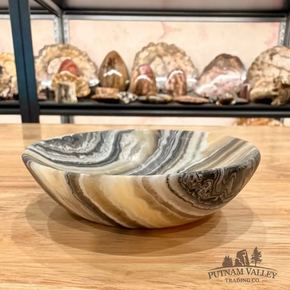 Handcrafted Mexican Zebra Onyx Dish 4.73’’ Plate